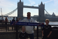 Voor de Tower Bridge tijdens de RWC - Met familie De Mooij (2015)